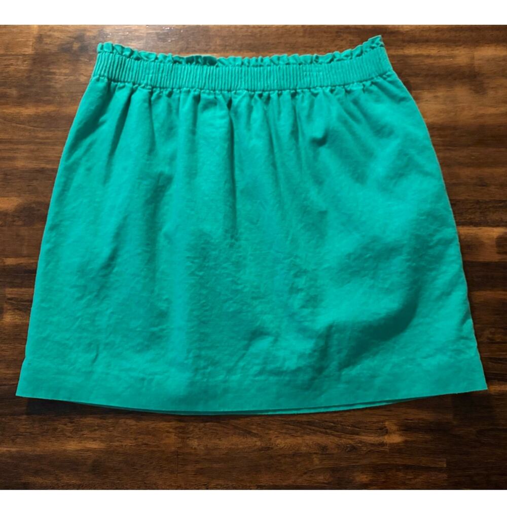 J Crew Women’s 10 City Skirt Linen Cotton Blend Pull On Pockets Elastic Waist